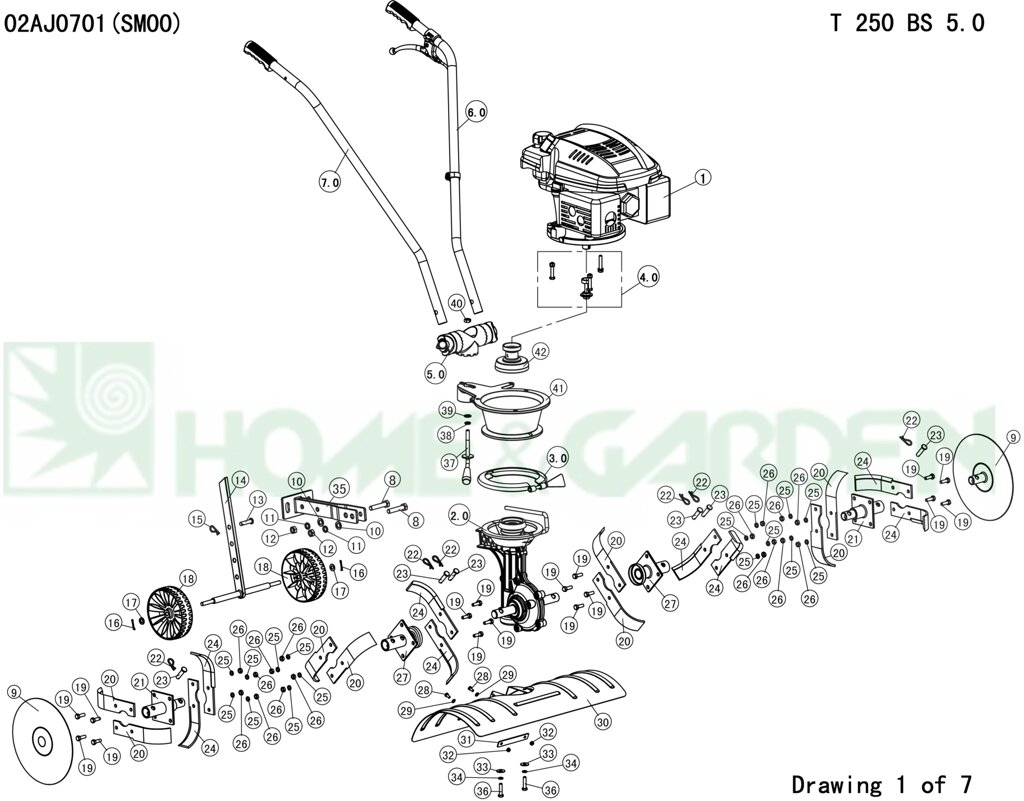 Рукоятка культиватора sungarden t250 ohv6.0 02aj0601 поз 37 t250 bs5.0 02aj0701 зажимная sungarden sg1700446008 от компании ООО ГенХольм - фото 1