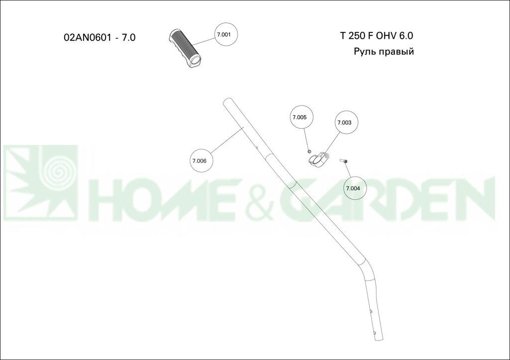 Руль культиватора sungarden t250f ohv6.0 t250fbs6.5 t250fbs5.0 п 7 sungarden sg1710046133 sg171-00461-33 рукоятка в сб от компании ООО ГенХольм - фото 1