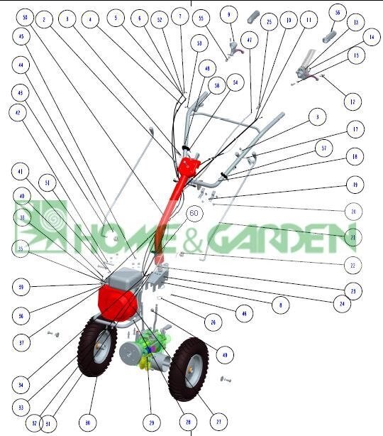 Руль мотоблока sungarden mf360 sungarden sg7mf360009s sg1710024008 sg7-mf360-009-s sg171-00240-08 от компании ООО ГенХольм - фото 1