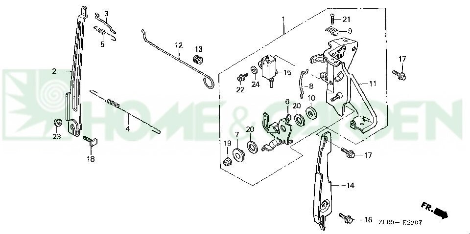 Рычаг honda gc160 vxa honda 16551zl8000 16551zl8010 16551-zl8-000 16551-ZL8-010 поз 2 рычаг регулятора оборотов honda от компании ООО ГенХольм - фото 1