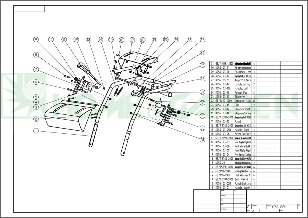 Рычаг снегоуборщика sungarden st6562s es st9029es st9029est st1329es st1129est поз 12 kc550307 kc55-03-07 от компании ООО ГенХольм - фото 1