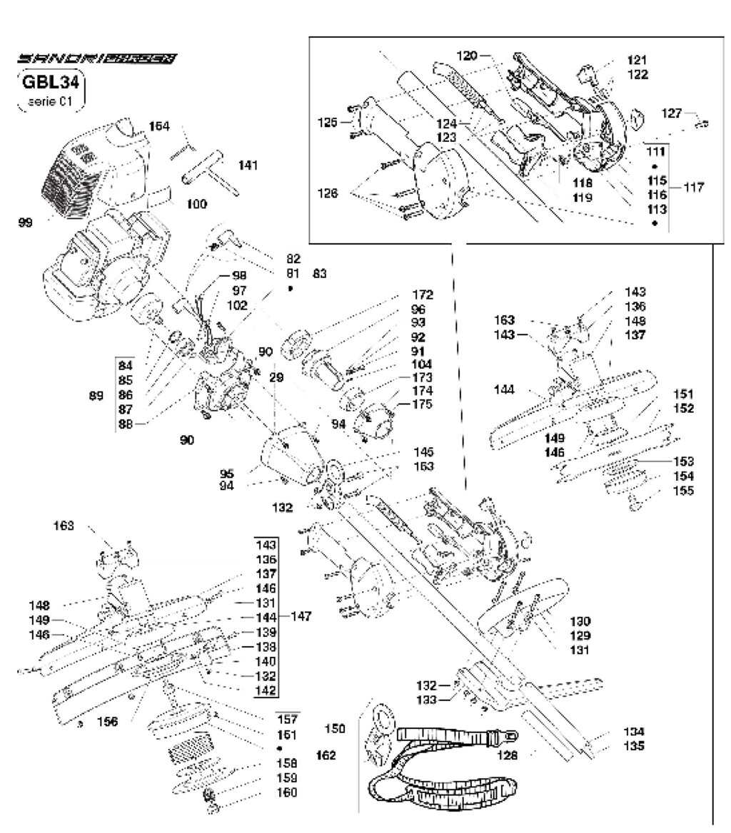 Sg2027760 кожух двигателя для триммера sungarden gb34 от компании ООО ГенХольм - фото 1