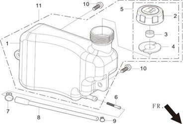 Топливный бак двигателя mega mg400 zongshen 16600z0301100000 16600-z030110-0000 поз 11 от компании ООО ГенХольм - фото 1