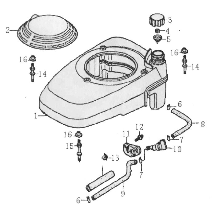 Топливный шланг zongshen 17204q0070000 17204-q007-0000 топливопровод zongshen zs1p64fc sumec zs1p64fc поз 8 от компании ООО ГенХольм - фото 1