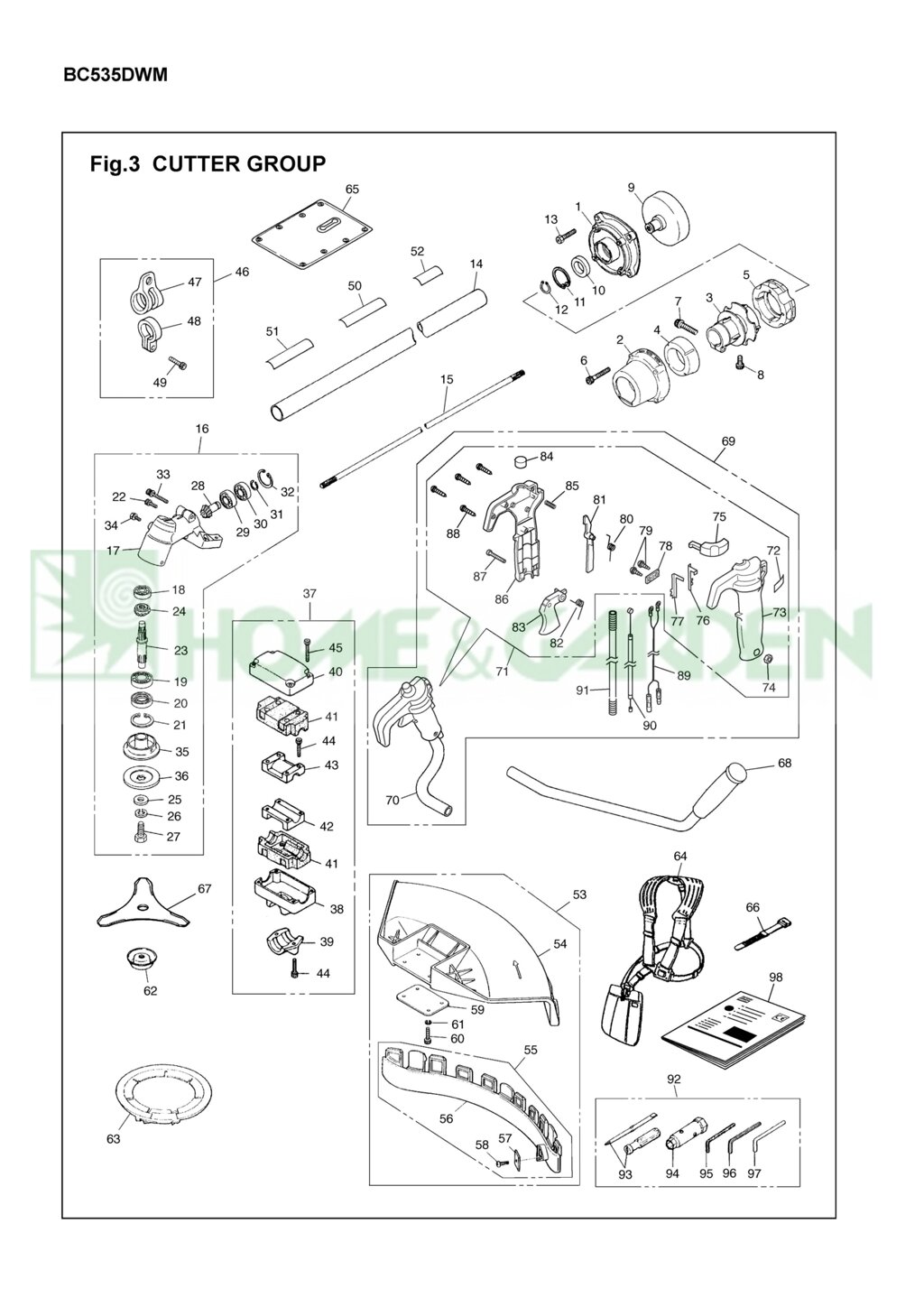 Трос газа триммера zenoah komatsu bc535 bc535dwm zenoah komatsu 5100000140 5100-000140 от компании ООО ГенХольм - фото 1