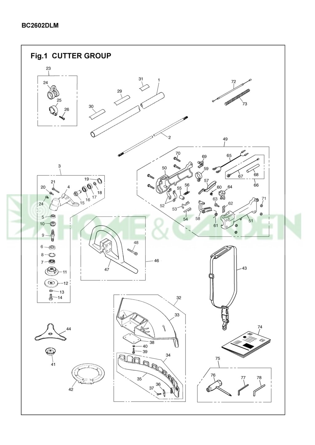 Вал для триммера zenoah komatsu bc2604dl dw bc3500 zenoah komatsu 352012213 3520-12213 жесткий поз2 ø7x1536 от компании ООО ГенХольм - фото 1