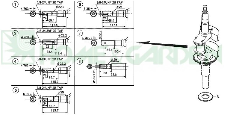 Вал коленчатый honda gcv135 коленвал honda 13310zm1600 13310-zm1-600 от компании ООО ГенХольм - фото 1