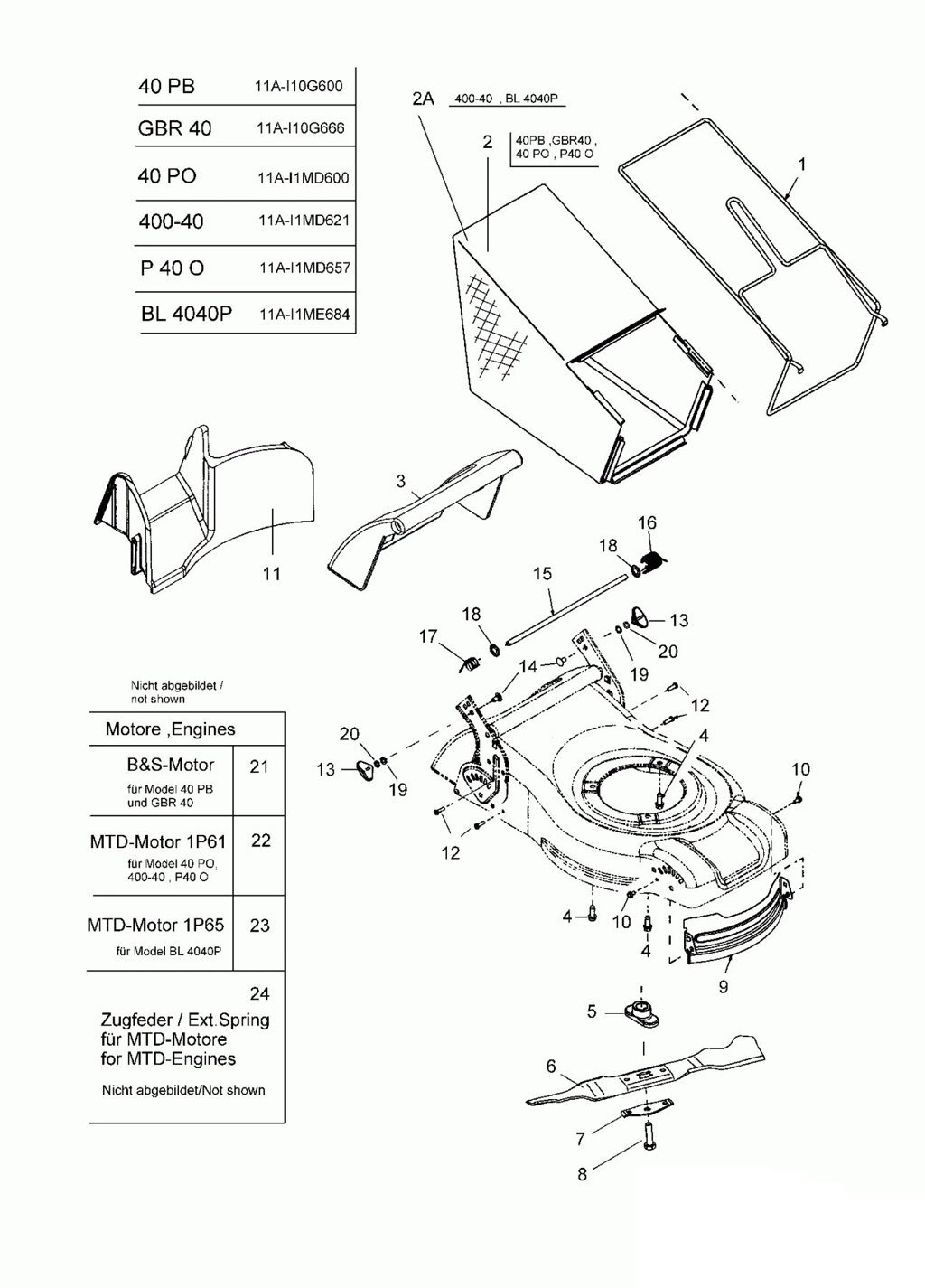 Заглушка газонокосилки mtd 40po 46pb bolens bl4040p п3 mtd 73105000 731-05000b деки задняя в сборе с осью 711-04462 от компании ООО ГенХольм - фото 1