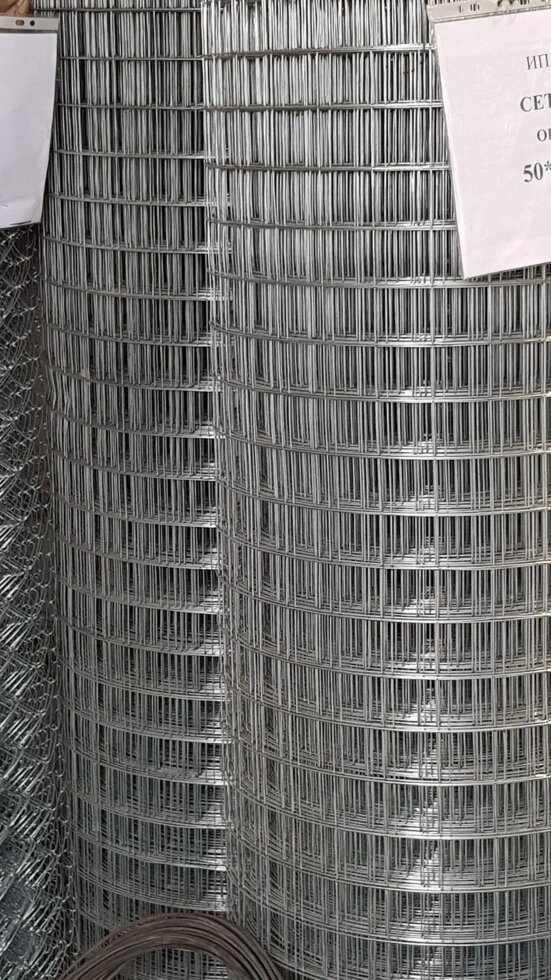 Сетка сварная цинк 50*50*1,6 (1,0м; 1,2м; 1,5м; 1,8м; 2,0*50м ...