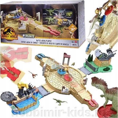 Арена динозавров Jurassic World Dinosaurs 6шт Battle Arena Mattel HBT63 (Jurassic World мир юрского периода) от компании Интернет магазин детских товаров "ХОББИ МИР KIDS" - фото 1