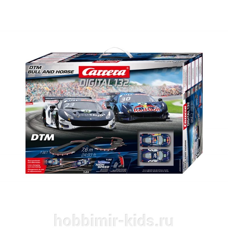 Автотрек Carrera DIGITAL 132 - набор DTM Bull and Horse 7,6 m + 2 машины 30022 (Автотреки Carrera) от компании Интернет магазин детских товаров "ХОББИ МИР KIDS" - фото 1