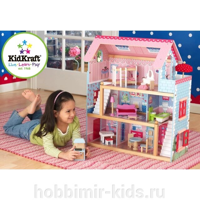 Домик для кукол с мебелью Челси KidKraft 65054 (Деревянные домики) от компании Интернет магазин детских товаров "ХОББИ МИР KIDS" - фото 1