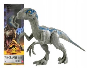 Фигуpка динoзавра Jurаssic wоrld Велоциpаптoр Блю Velосiraрtor blue НMK78 (Jurassic World мир юрского периода)