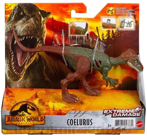 Фигурка Jurassic World Раненый динозавр Коэлюрус, серия Extreme Damage GWN13/GWN16 (Jurassic World мир юрского периода)