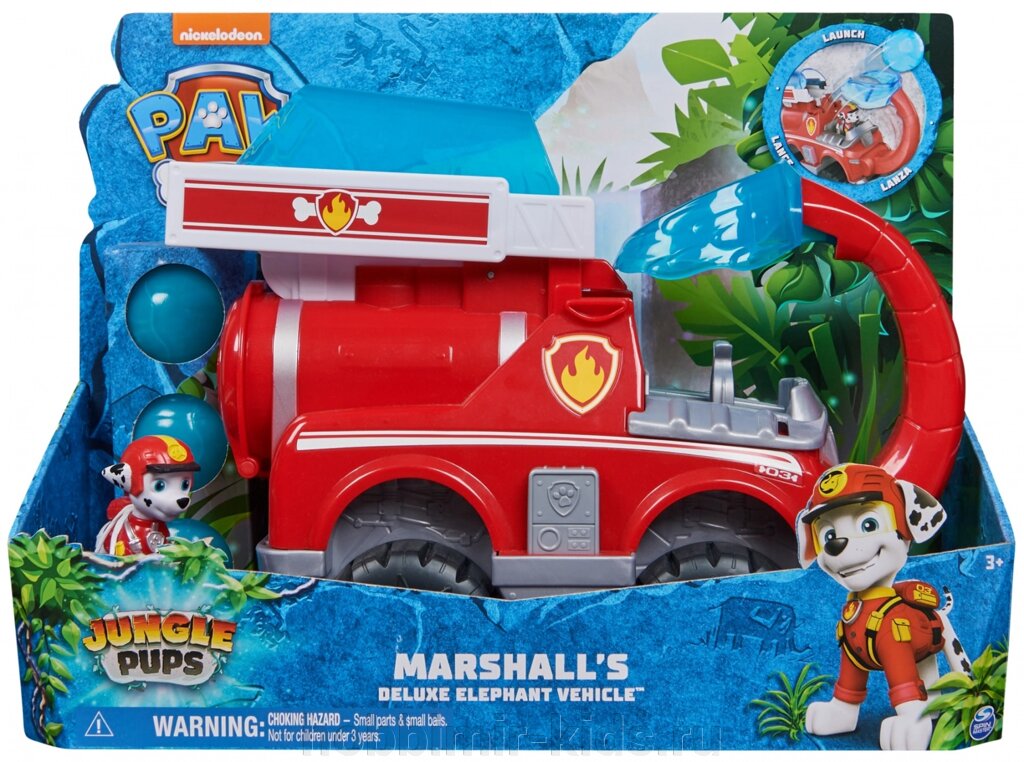 Набор щенячий патруль Paw Patrol Jungle Pups: автомобиль-слон Маршалл + фигурка 6068023 (Продукция Hasbro) от компании Интернет магазин детских товаров "ХОББИ МИР KIDS" - фото 1