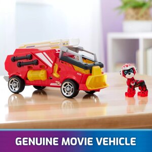 PAW Patrol The Movie 2 Набор фигурок Маршалла, транспортное средство, красная машина, пожарная машина, свет, звук