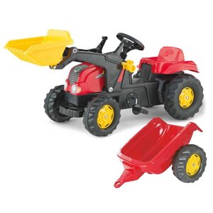 Педальный трактор с ковшом и прицепом - Rolly Toys rollyKid 2-5 лет 023127 (Трактора детские)