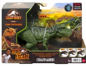 Фигурка динозавра Mattel Jurassic World Цератозавр, Рычащий, GWD06_HCL92 (Jurassic World мир юрского периода)