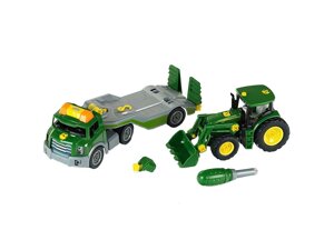 Тягач с трактором john deere klein 3908 свет+звук (Игрушки Klein Bocsh)