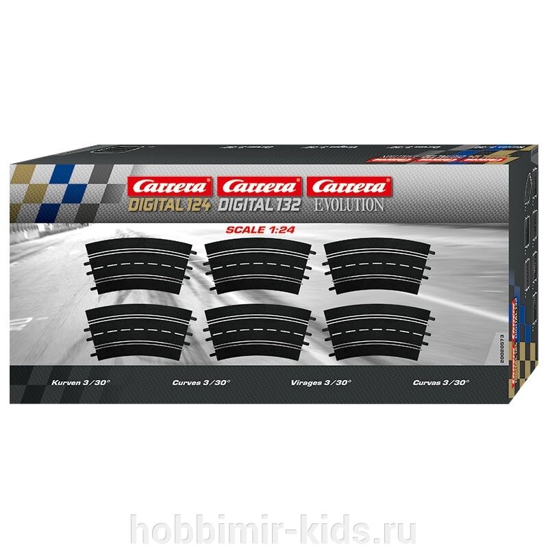 Поворот 4/15 (12 шт.) Carrera DIGITAL 132 / 124 20573 (Аксессуары и автомобили) от компании Интернет магазин детских товаров "ХОББИ МИР KIDS" - фото 1