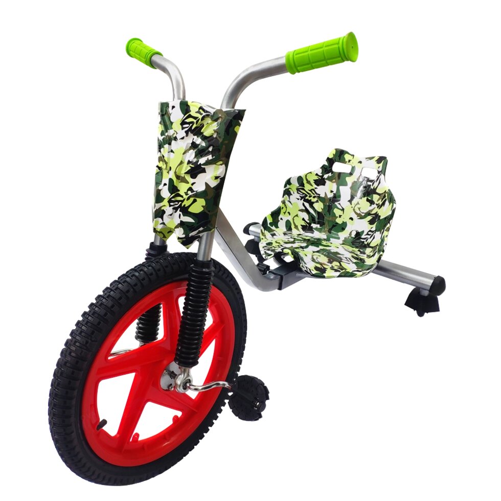 Детский трехколесный велосипед Дрифт Карт Drift-Trike хаки от компании HumanToday - Товары для людей, идущих в ногу со временем - фото 1