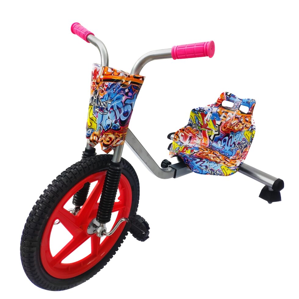 Детский трехколесный велосипед Дрифт Карт Drift-Trike оранжевый граффити от компании HumanToday - Товары для людей, идущих в ногу со временем - фото 1