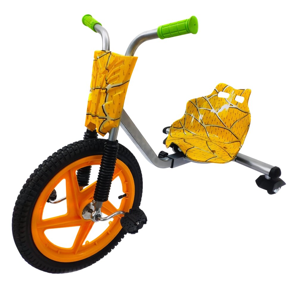 Детский трехколесный велосипед Дрифт Карт Drift-Trike спайдер-мэн желтый от компании HumanToday - Товары для людей, идущих в ногу со временем - фото 1