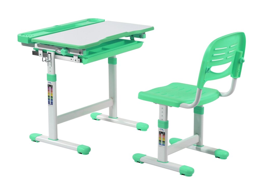 Комплект парта + стул трансформеры FUNDESK Cantare зеленый от компании HumanToday - Товары для людей, идущих в ногу со временем - фото 1