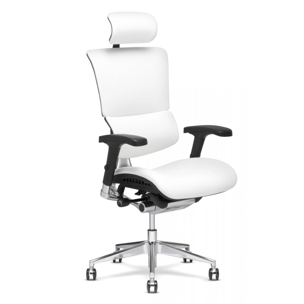 Офисное компьютерное кресло Expert Sail Leather белая кожа от компании HumanToday - Товары для людей, идущих в ногу со временем - фото 1