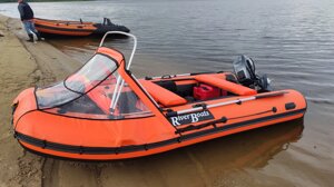 Комплект Лодка ПВХ RiverBoats RB-370 НДНД с носовым тентом и мягкими накладками на сиденья с сумкой. в Нижегородской области от компании HumanToday - Товары для людей, идущих в ногу со временем
