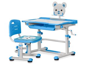 Комплект мебели (столик + стульчик) Mealux EVO BD-04 New XL Teddy WP голубой