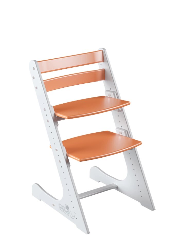 Растущий стул Конёк Горбунёк Комфорт «Бело-Оранжевый» от компании HumanToday - Товары для людей, идущих в ногу со временем - фото 1