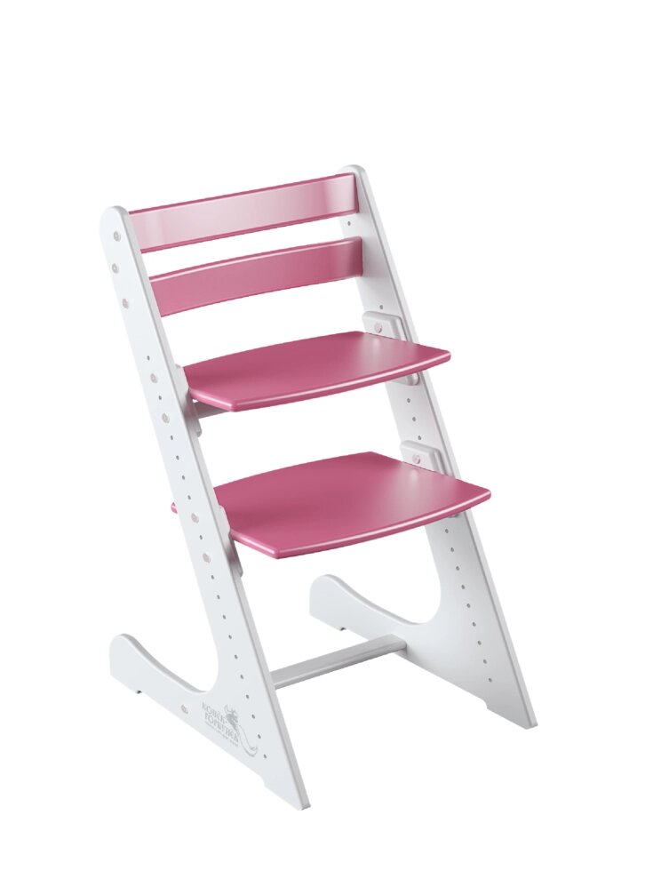 Растущий стул Конёк Горбунёк Комфорт «Бело-Розовый» от компании HumanToday - Товары для людей, идущих в ногу со временем - фото 1