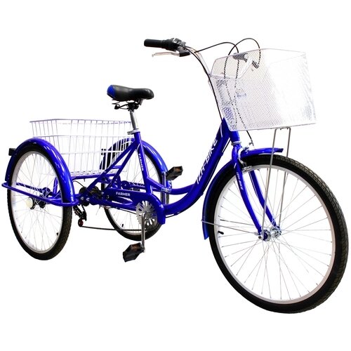 Трехколесный велосипед для взрослых Иж-Байк Фермер 24" 6 скоростей красный ##от компании## HumanToday - Товары для людей, идущих в ногу со временем - ##фото## 1