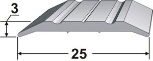 Порог АТПД 01 25,0х3,0мм длина 1,8м с декоративным покрытием в Удмуртии от компании АлюмТорг