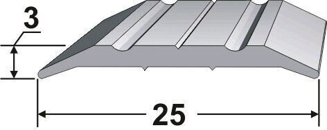Порог АТПД -01 25,0х3,0 мм длина 1,35 м от компании АлюмТорг - фото 1