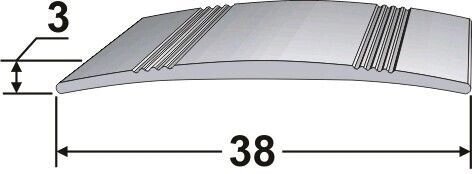 Порог АТПД-03 38,0х3,0 мм длина 1,35 м от компании АлюмТорг - фото 1