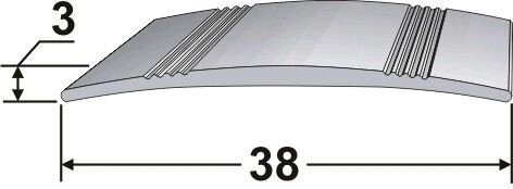 Порог АТПД-03 38,0х3,0 мм длина 1,8 м с декоративным покрытием от компании АлюмТорг - фото 1