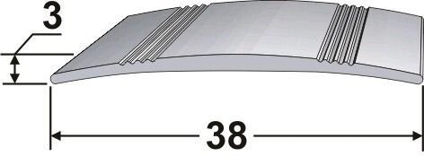 Порог АТПД-03 38,0х3,0 мм длина 2,7 м от компании АлюмТорг - фото 1