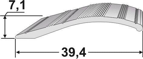 Порог АТПД-04 39,4х7,1 мм длина 1,35 м от компании АлюмТорг - фото 1