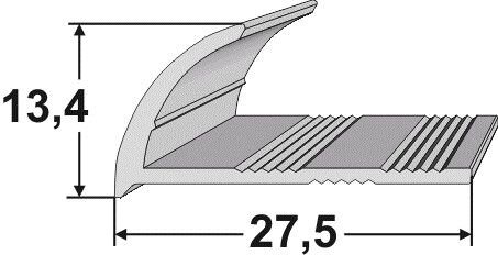 Порог АТПК-02 раскладка 10-12 мм 27,5х13,4 мм длина 2,7 м от компании АлюмТорг - фото 1