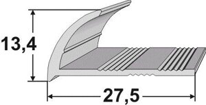 Порог АТПК-02 раскладка 10-12 мм 27,5х13,4 мм длина 2,7 м