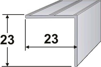 Порог АТПУ-01 23,0х23,0 мм длина 1,35 м от компании АлюмТорг - фото 1