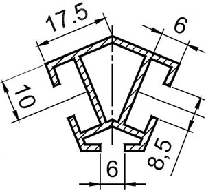 Стойка угловая 135º 5,05 м анод (серебро) Е6