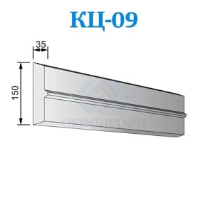 Фасадные цокольные карнизы из пенопласта (пенополистирола) КЦ-09, ПСБ-С-35. Фасадный декор из пенопласта