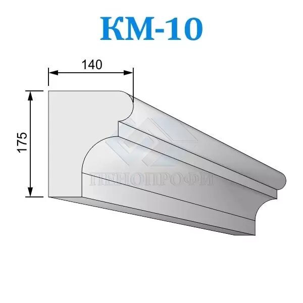 Фасадные межэтажные карнизы из пенопласта КМ-10, ПСБ-С-25Ф. Фасадный декор из пенопласта от компании ООО «ПеноПрофи» - фото 1