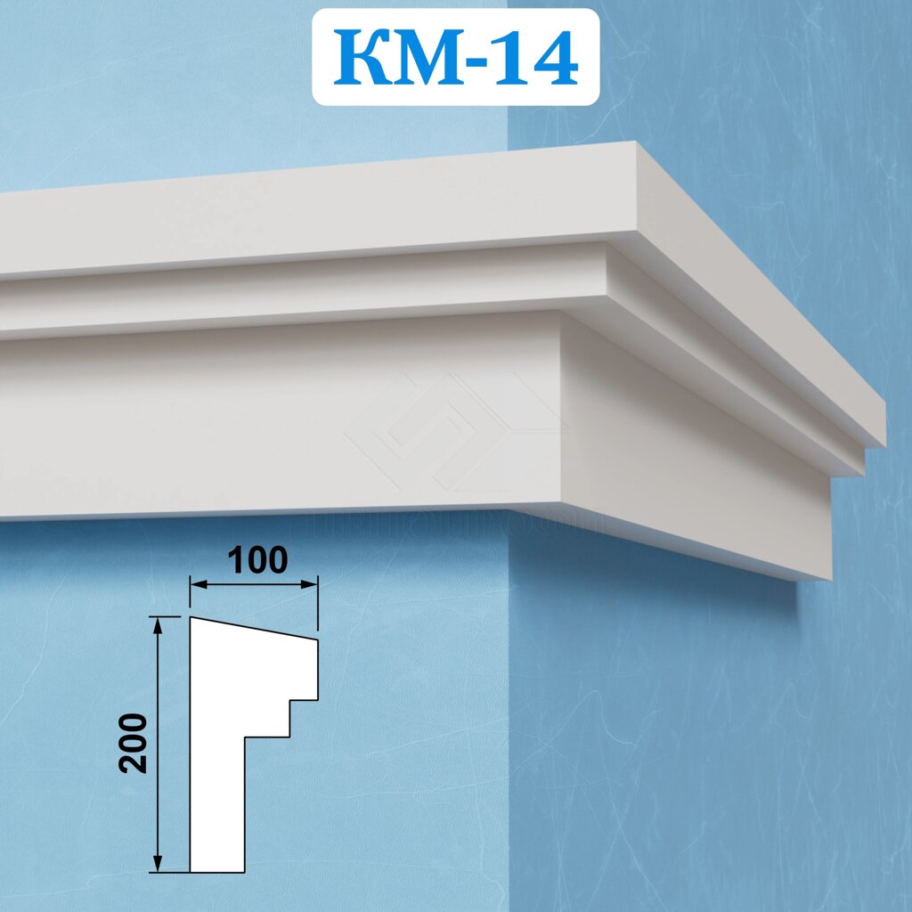 Фасадные межэтажные карнизы из пенопласта КМ-14, ПСБ-С-25Ф. Фасадный декор из пенопласта от компании ООО «ПеноПрофи» - фото 1
