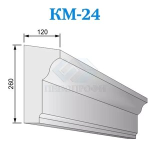 Фасадные межэтажные карнизы из пенопласта КМ-24, ПСБ-С-25Ф. Фасадный декор из пенопласта