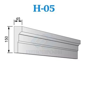 Фасадные наличники из пенопласта (пенополистирола) Н-05, ПСБ-С-25Ф. Фасадный декор из пенопласта