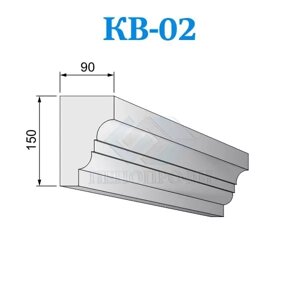 Фасадные венчающие карнизы из пенопласта КВ-02, ПСБ-С-25Ф. Фасадный декор из пенопласта